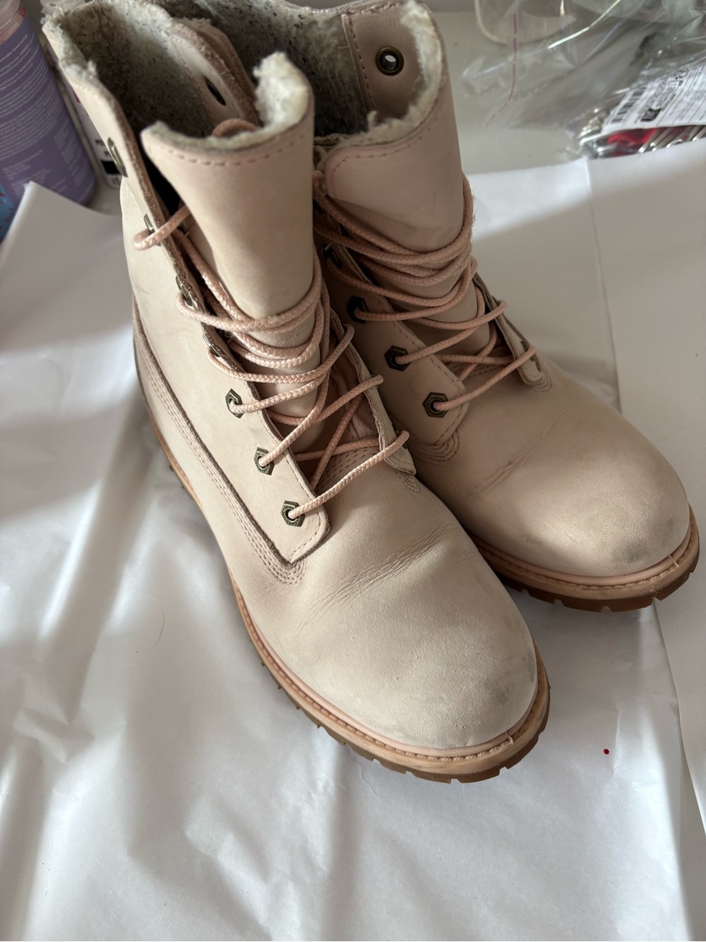 Pink Timberland boots